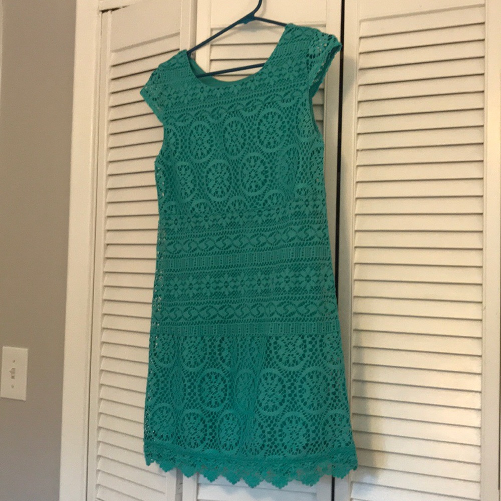 Xhileration Turquoise Lace Shift